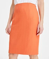 Kasper Women's Textured Side-Zip Pencil Skirt