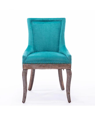 Simplie Fun Ultra Side Dining Chair, Thickened Fabric Chairs With Neutrally Toned Solid Wood