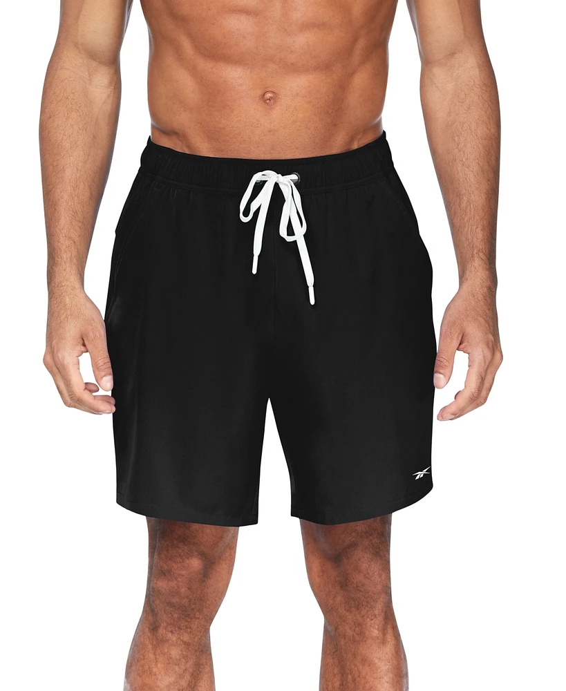 Reebok Men's Athlete Volley Four-Way Stretch Quick-Dry 7" Swim Trunks