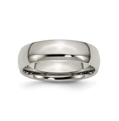 Chisel Titanium Polished mm Half Round Wedding Band Ring