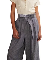 Lucky Brand Women's Belted Paperbag-Waist Wide-Leg Pants