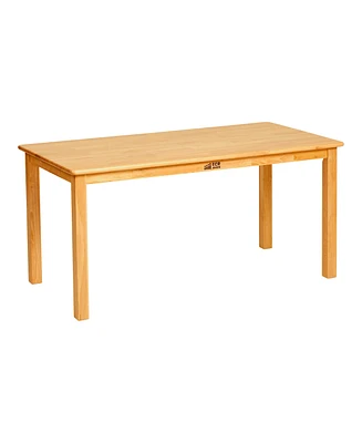 ECR4Kids 30in x 48in Rectangular Hardwood Table with 22in Legs, Kids Furniture, Honey