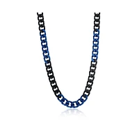 Metallo Stainless Steel 10mm Two-Tone Cuban Chain Necklace