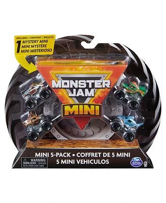 Monster Jam, Mini 5-Pack with Mystery Collectible Monster Truck, 1:87 Scale - Multi