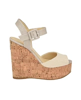 Guess Women's Lyrica One Band Ankle Strap Cork Wedge Sandals