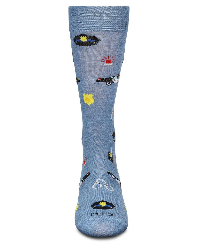 MeMoi Men's Police Novelty Crew Socks