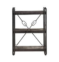 3-Tier Bookcase Black 23.6"x11.8"x31.5" Solid Mango Wood