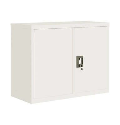 File Cabinet White 35.4"x15.7"x27.6" Steel