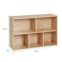 ECR4Kids Streamline 5-Compartment Storage Cabinet, 24in, White Wash