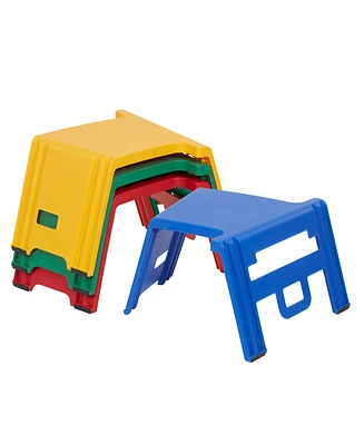 Linking Stackable Stools, Kids Classroom Seat, Portable Lap Desk with Handles, 4-Pack
