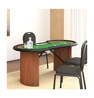 10-Player Poker Table with Chip Tray Green 63"x31.5"x29.5"