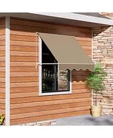 Window Awning Manual Retractable Outdoor Patio Canopy Sun Shade Shelter Drop Arm