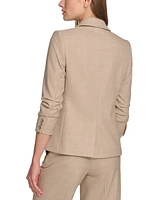 Dkny Petite Madison Notched-Collar Ruched-Sleeve Jacket