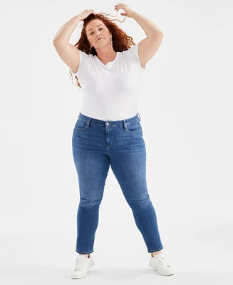 Style & Co Plus Size Mid-Rise Slim-Leg Stretch Jeans