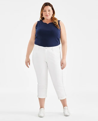 Style & Co Plus Mid-Rise Girlfriend Jeans