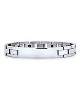 Stainless Steel Watchband Identification Id Bracelet for Men Name Tag Curb 8.5 Inch
