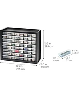Iris Usa 64 Drawer Stackable Storage Cabinet for Hardware Parts Crafts, Black Small Brick Organizer Utility Chest