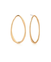 Ettika Hammered 18K Gold-Plated Large Oval Earrings