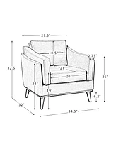 Nunnally Mid-Century Modern style Armchair with Solid Wood Legs