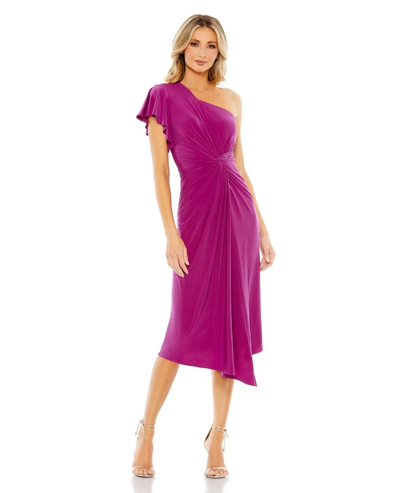 Women's One Shoulder Midi Length Dress