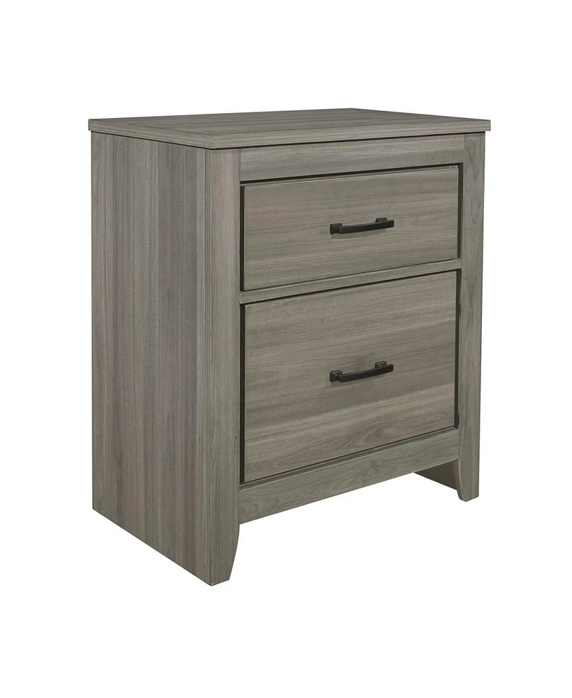 Streamdale Furniture Dark Finish Transitional Look 1 Piece Nightstand Industrial Rustic Modern Style