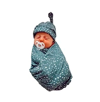 Baby Swaddle + Hat Set