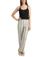 Bcx Juniors' Striped Pull-On Mid-Rise Pants