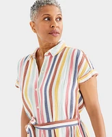 Style & Co Women's Cotton Gauze Short-Sleeve Shirt Dress, Created for Macy's