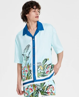 I.n.c. International Concepts Men's Thom Regular-Fit Tropical-Print Button-Down Camp Shirt, Created for Macy's