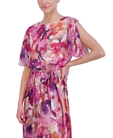 Jessica Howard Women's Printed Chiffon High-Low Midi Dress