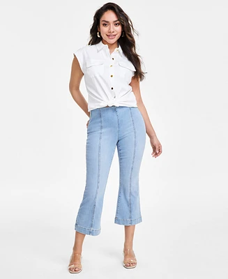I.n.c. International Concepts Petite Pull-On Cropped Flare Jeans, Created for Macy's