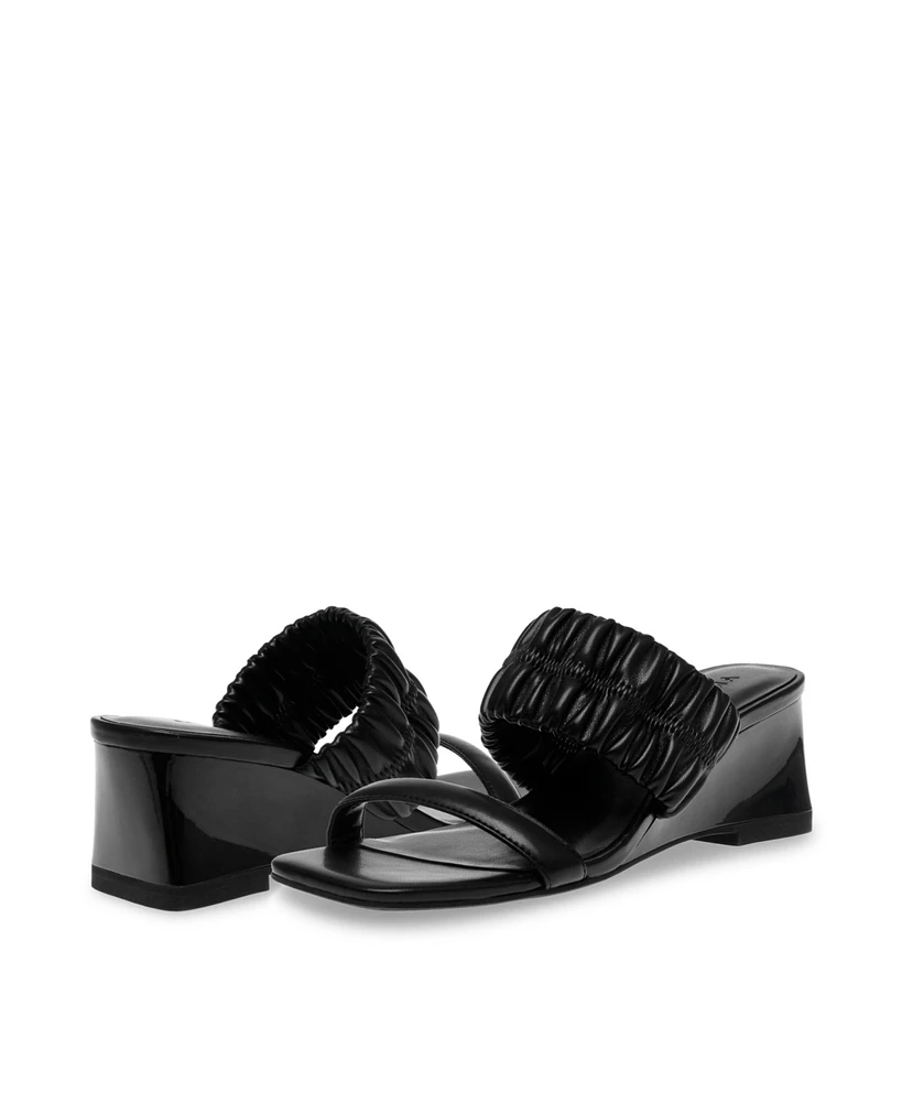 Anne Klein Women's Galle Square Toe Wedge Sandals