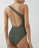 Mango Women's Asymmetrical Textured Swimsuit