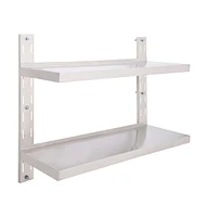 2-Tier Floating Wall Shelf Stainless Steel 39.4"x11.8"