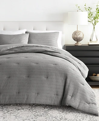 ienjoy Home Waffle Textured 2-Piece Comforter Set, Twin/Twin Xl