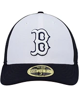 Men's New Era White, Navy Boston Red Sox 2023 On-Field Batting Practice Low Profile 59FIFTY Fitted Hat