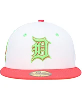 Men's New Era White, Coral Detroit Tigers 1968 World Series Strawberry Lolli 59FIFTY Fitted Hat