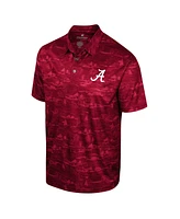 Men's Colosseum Crimson Alabama Crimson Tide Daly Print Polo Shirt