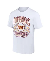 Men's Nfl x Darius Rucker Collection by Fanatics White Distressed Washington Commanders Vintage-Like Football T-shirt