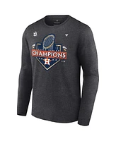 Men's Fanatics Heather Charcoal Houston Astros 2022 World Series Champions Locker Room Long Sleeve T-shirt