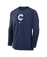 Men's Nike Navy Chicago Cubs Authentic Collection City Connect Player Tri-Blend Performance Pullover Jacket