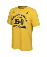 Men's Jordan Maize Michigan Wolverines College Football Playoff 2023 National Champions 15-0 T-shirt