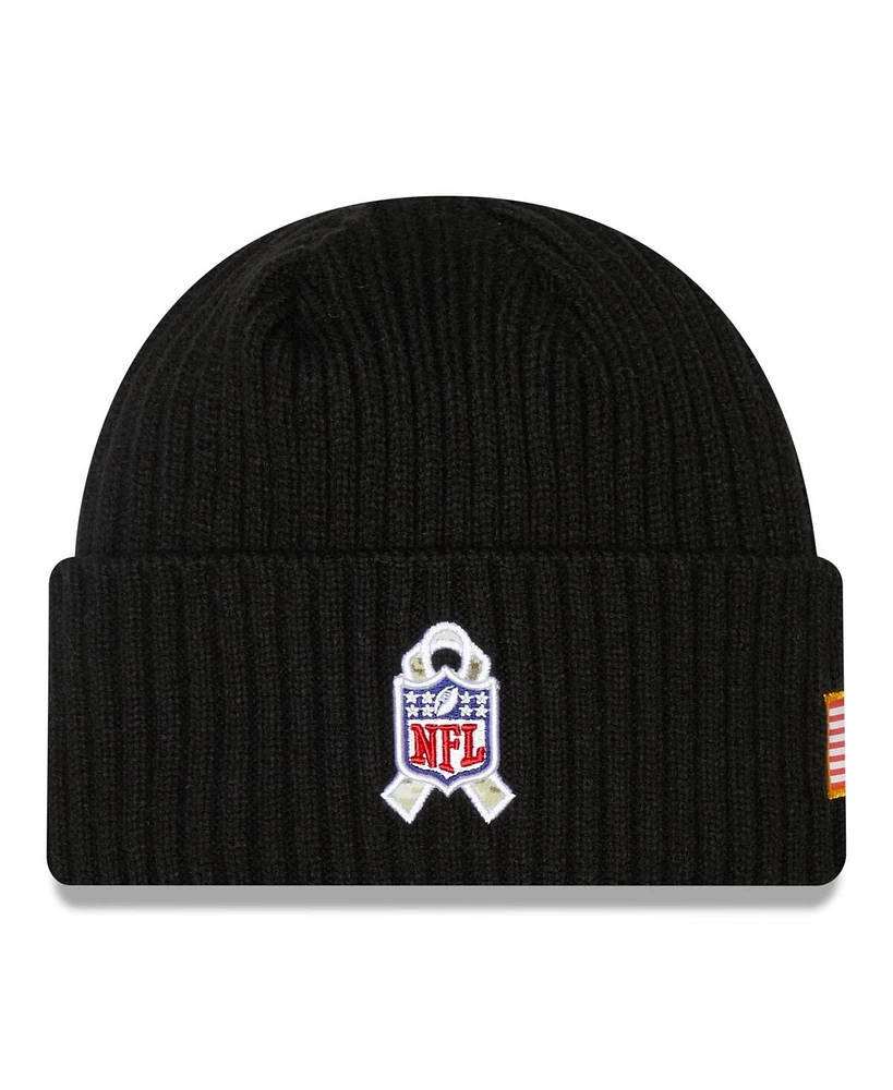 Men's New Era Black Indianapolis Colts 2022 Salute To Service Knit Hat
