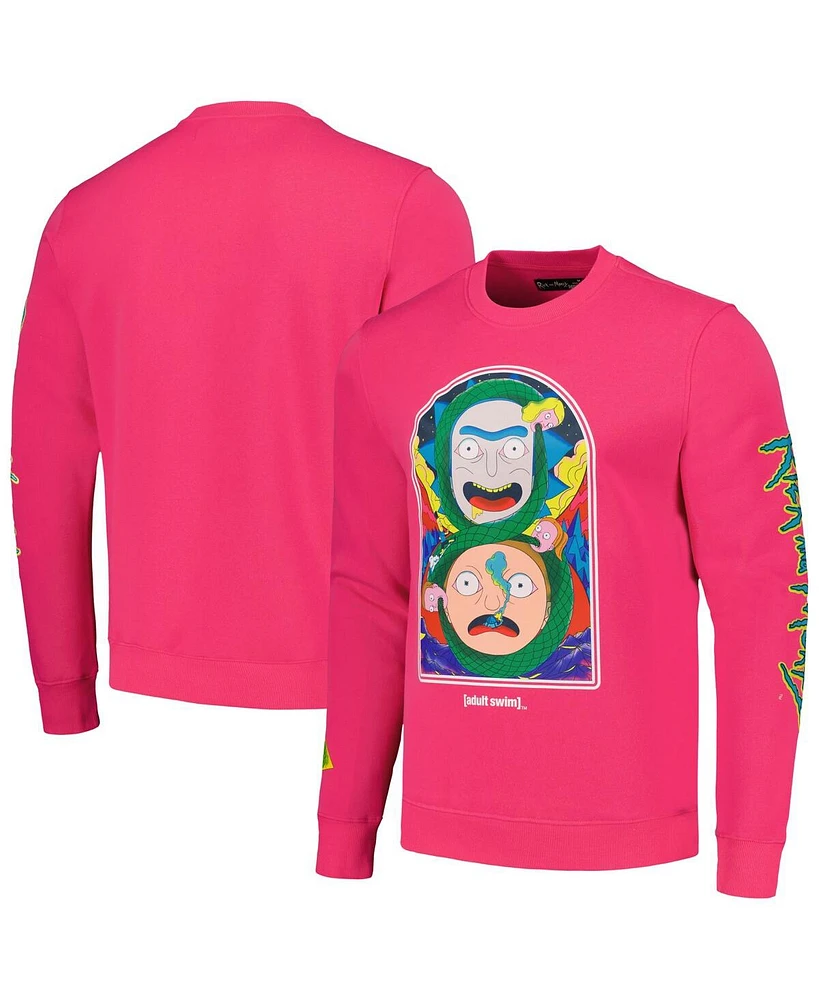Men's Freeze Max Pink Rick And Morty Pullover Sweatshirt