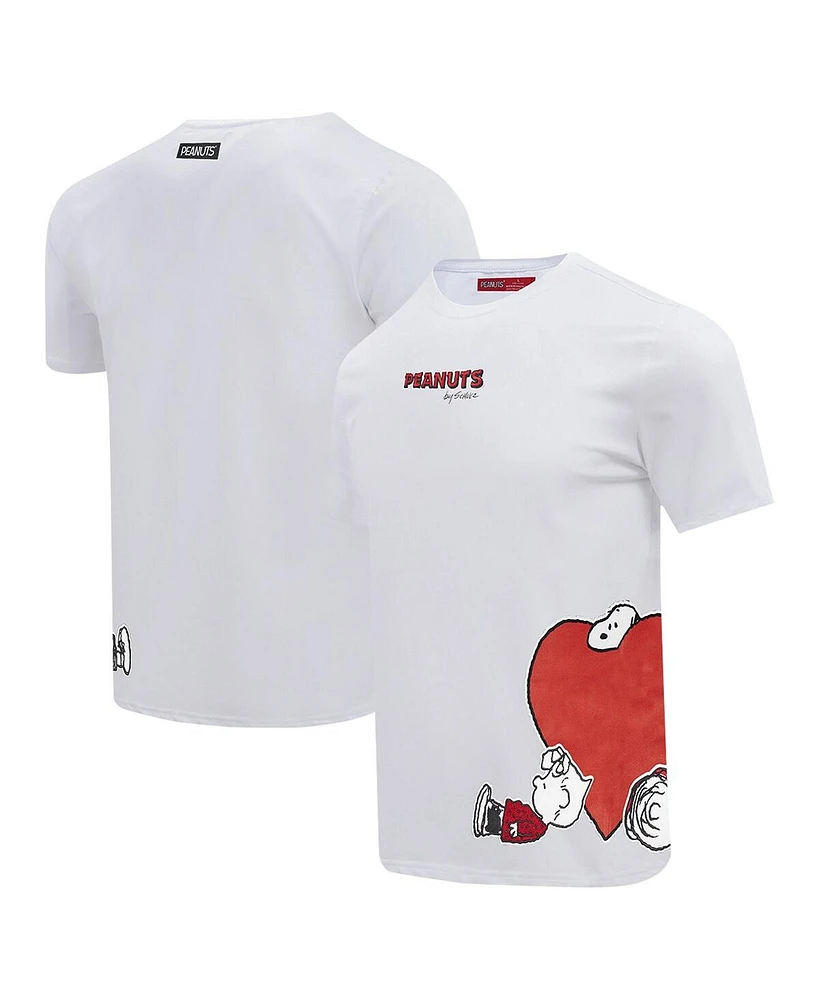 Men's Freeze Max Snoopy White Peanuts Loves Flowers T-Shirt