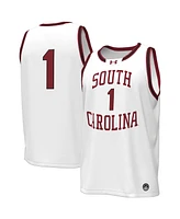 Men's Under Armour #1 White South Carolina Gamecocks Throwback Replica Basketball Jersey