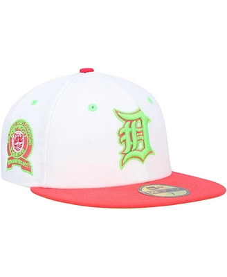 Men's New Era White, Coral Detroit Tigers 1968 World Series Strawberry Lolli 59FIFTY Fitted Hat