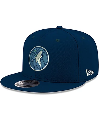 Men's New Era Navy Minnesota Timberwolves Official Team Color 9FIFTY Snapback Hat