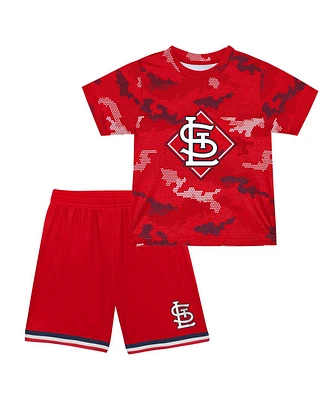 Toddler Boys and Girls Fanatics Red St. Louis Cardinals Field Ball T-shirt Shorts Set
