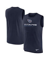 Men's Nike Navy Tennessee Titans Muscle Trainer Tank Top